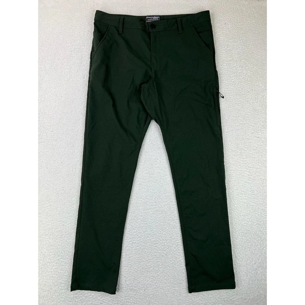 686 Everywhere Pants Mens 34x32 Green Slim Softshell Hiking KCRGNS02 GLCR